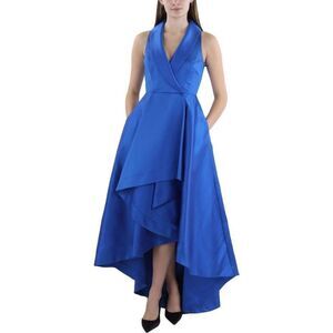 Adrienna Papell Satin Tuxedo High Low Gown
